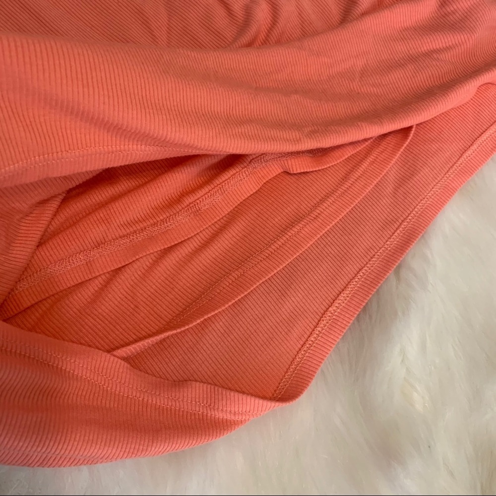 Splendid Pink Ribbed Racerback Pleat Back Mini Dress - Picture 8 of 10